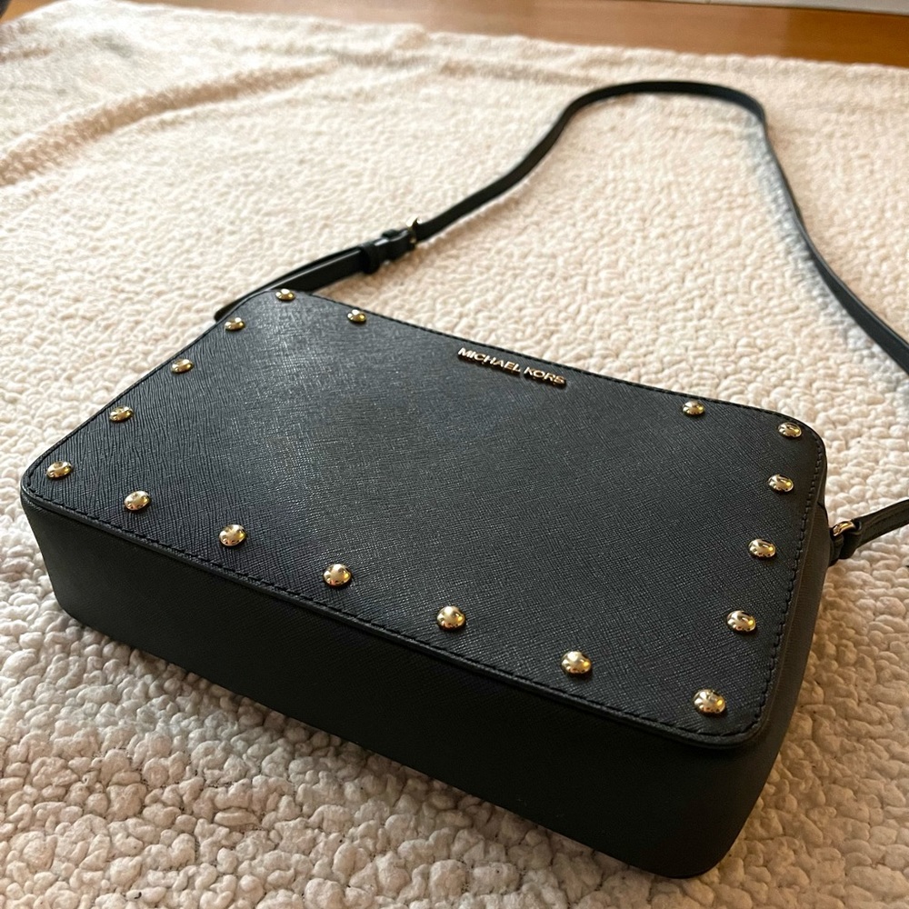 Michael Kors black gold studded purse